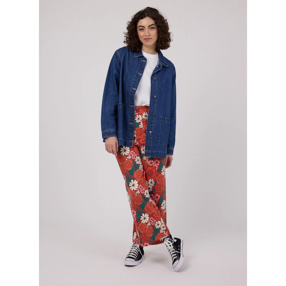 Joanie Pippa Vintage Floral Print High Waist Trousers Size 14 US Stretchy Retro